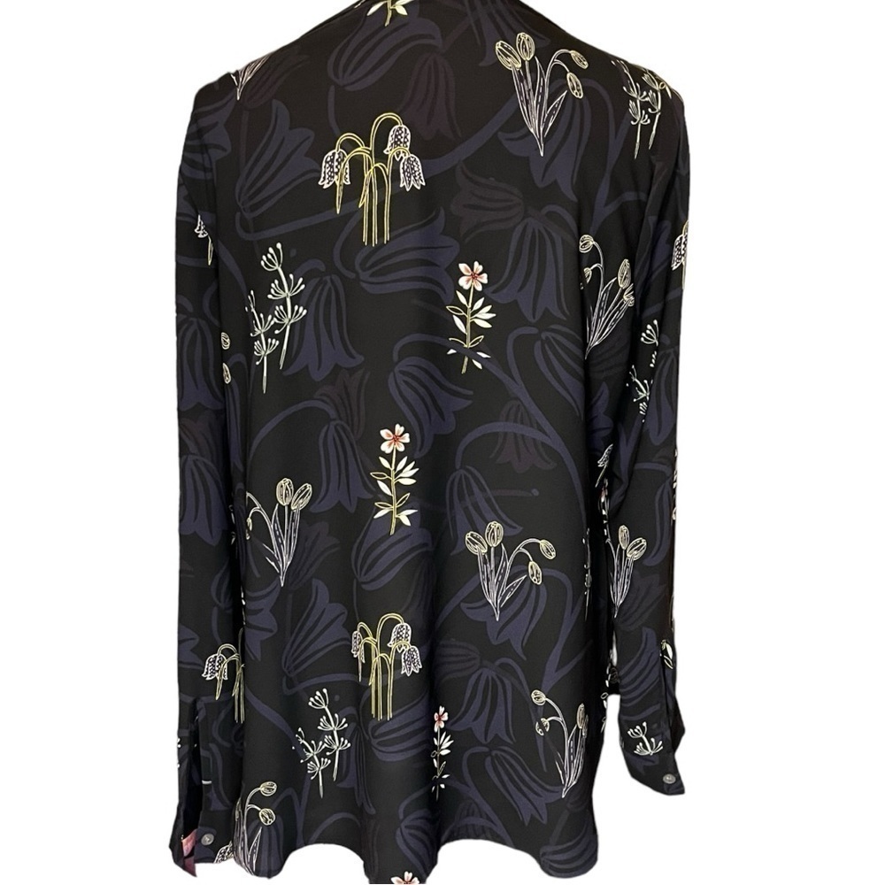 LOFT chiffon womens M long sleeve top - Picture 4 of 6